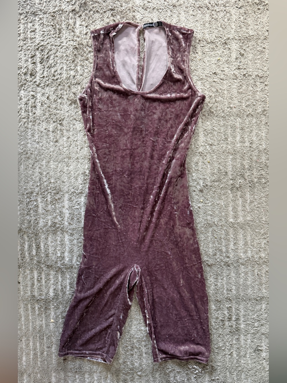 TALL “Crushed Velvet” Shorts Jumpsuit || BOOHOO || US6